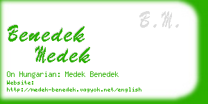 benedek medek business card